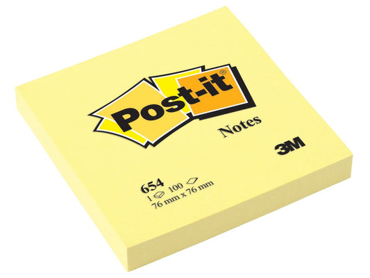 3M NOT028 Post-IT 76x76mm Canary Yellow, 100 file/set, 3134375014021