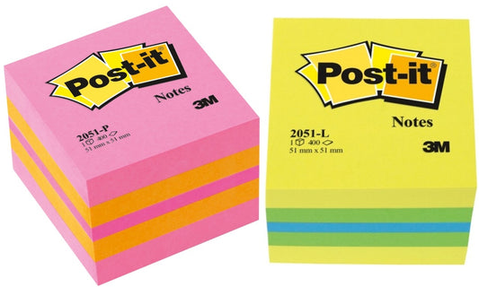3M NOT074 Post-it NEON cub notes adeziv 51x51mm, 400 file/set mix culo, 4001895874970 4001895853821