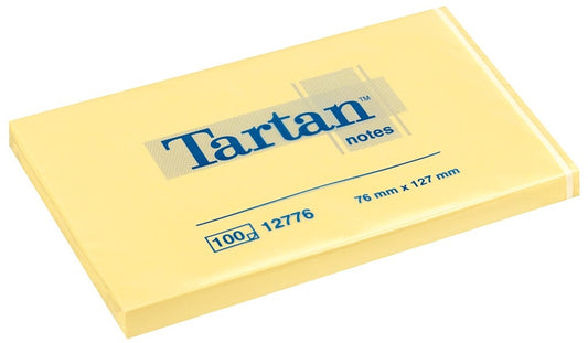 3M NOT082 Tartan notes adeziv 76x127mm galben pastel 100 file/set, 3134375060097