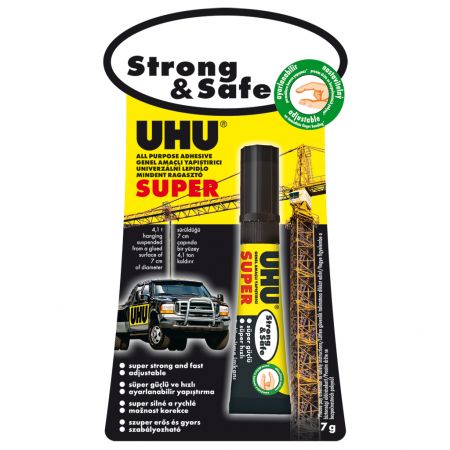 UHU 771007 Super Strong & Safe , adeziv universal pentru orice tip de material, 7g, 4026700469608