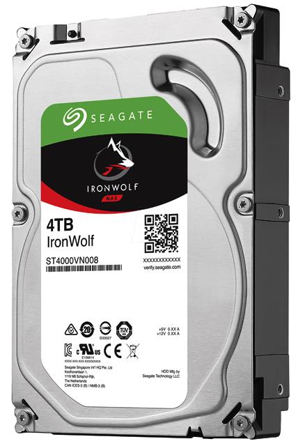 Seagate ST4000VN008 Iron Wolf Guardian HDD NAS 3.5'', 4TB, 5900 rpm, 64 MB Cache, SATA 6Gb/s/rpm, ST4000VN008