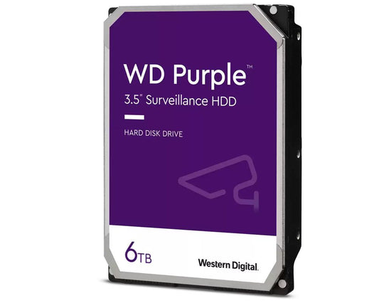 Western Digital WD60PURZ Surveillance HDD, 3.5", 6TB, PURPLE, SATA3, IntelliPower (5400rpm), 64MB, WD60PURZ-85ZUFY1