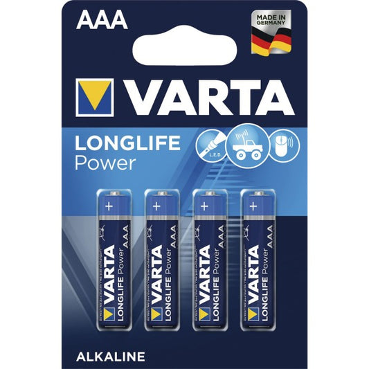 Varta 4903/4B Baterii Alcaline LongLife Power, R3 (AAA), 1,5 V, set 4, 4008496559749