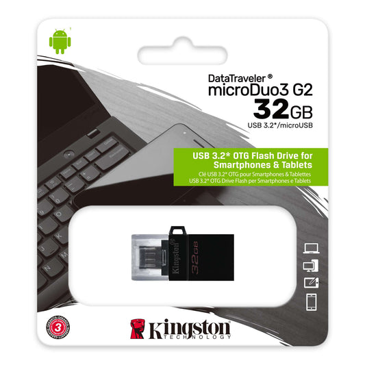 Kingston DTDUO3G2/64GB Stick USB 64GB DataTraveler MicroDuo 3 Gen2 USB-A si microUSB (Android/OTG), 740617306606