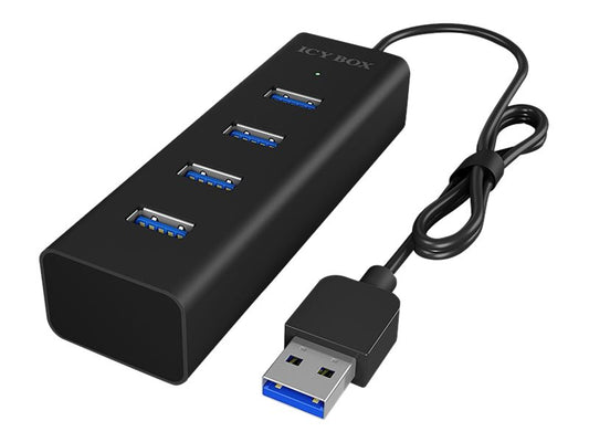 ICY BOX IB-HUB1409-U3 Hub USB, 4 porturi USB 3.0, Negru, 4250078165873
