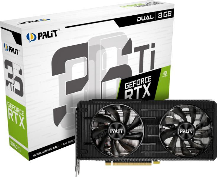 Palit NE6306T019P2-190AD Placa video RTX 3060Ti Dual 8GB GDDR6 256 bits CUDA Cores 4864, 4710562242263