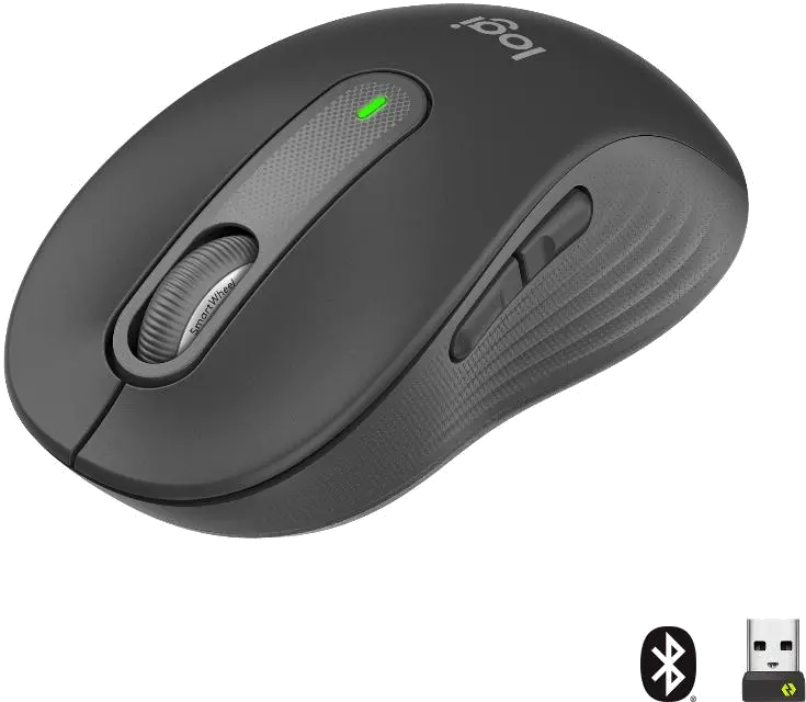 Logitech 910-006253 Signature M650 Wireless Mouse, 400-4000 dpi, 5 butoane, Logi Bolt USB, Graphite, 5099206097223
