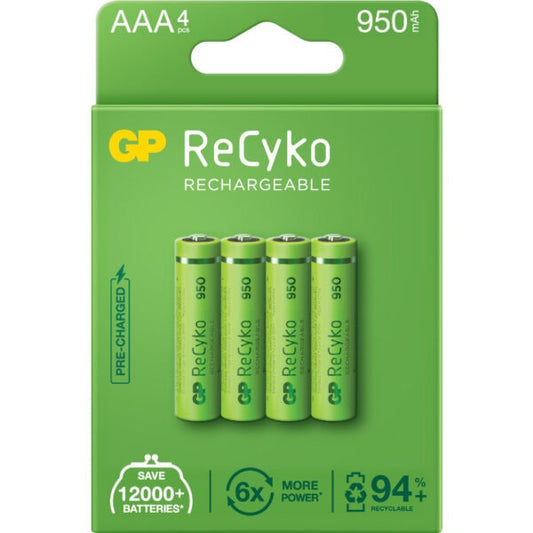 GP Batteries GPRHC103E001 Acumulatori ReCyko 1000mAh AAA (LR03) 1.2V NiMH, paper box 4 buc, 4891199186585