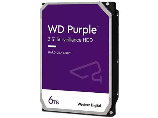 Western Digital WD63PURZ HDD Video Surveillance Purple 6TB CMR, 3.5'', 256MB, 5400 RPM, SATA, TBW: 180, 718037887968