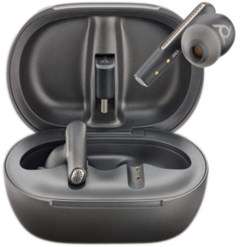 Poly 7Y8H0AA Voyager Free 60+ UC Teams True Wireless Earbuds, USB-C, Touchscreen Case, BK, 017229188013