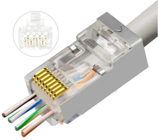 MicroConnect KON506-50EZ Set 50 mufe RJ45 8P8C CAT6 FTP Shielded EZ Plug passtrough, 5706998943828