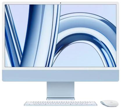 Apple MQRQ3RO/A PC AIO iMac 24" cu procesor M3 8 nuclee CPU si 10 nuclee GPU 256GB SSD Albastru, 194253781219