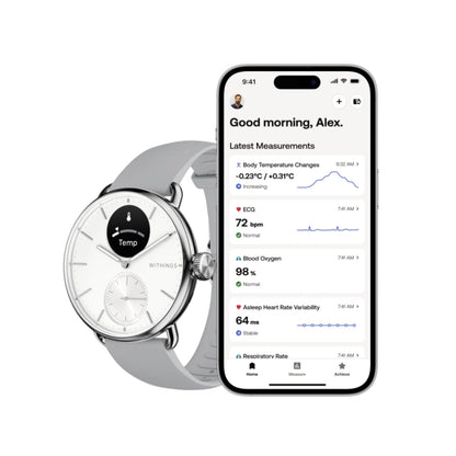 Withings HWA10-MODEL 2-ALL-INT Withings Scanwatch 2, 38mm White, 3700546708282