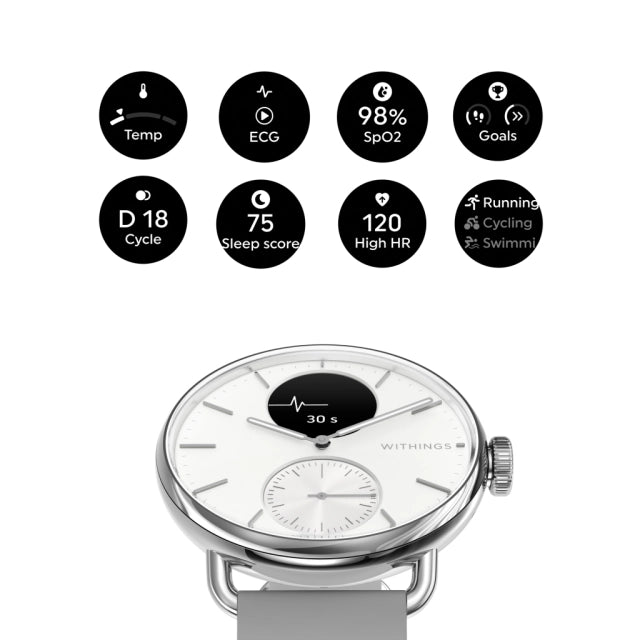 Withings HWA10-MODEL 2-ALL-INT Withings Scanwatch 2, 38mm White, 3700546708282