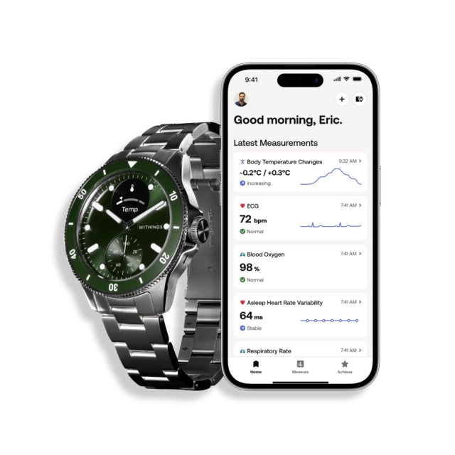 Withings HWA10-MODEL 8-ALL-INT Withings Scanwatch Nova 42mm Green, 3700546708749