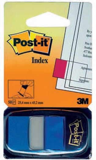 3M IDA016 Post-it INDEX clasic, 25.4x43.2 mm, set 50 buc film, 021200706899
