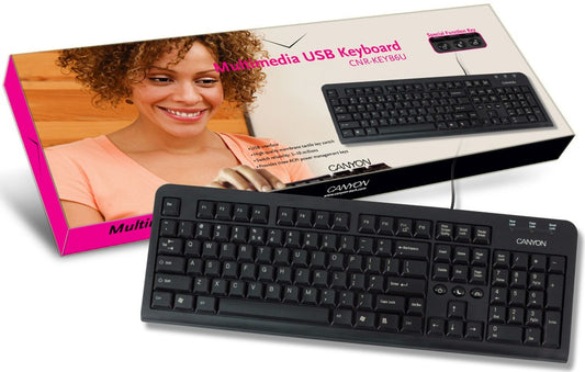 Canyon CNR-KEYB6U-US Tastatura ,US Layout, Black, USB, Retail