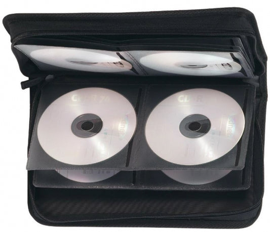 Economy NJ3296 Wallet textil pt. 96 CD/DVD-uri cu fermoar, negru, 4054007620187