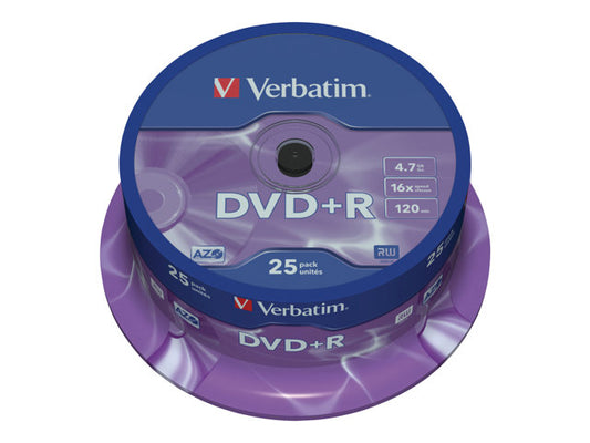 Verbatim 43500 Set 25 buc, DVD+R, 16x, 4.7GB, 120min, matt silver, 023942435006