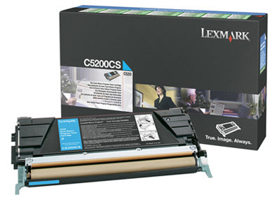 Lexmark C5200CS Cartus toner Cyan, ORIGINAL, Return Program, 1500 pag, 734646039451