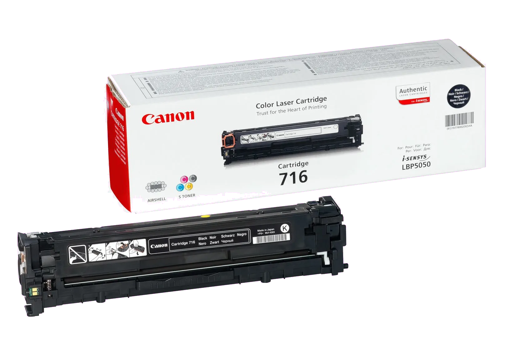 Canon 1980B002 CRG716B Cartus toner negru pt. LBP5050,i-Sensys MF8050, MF8080CW, 2.3 K, 4960999610955