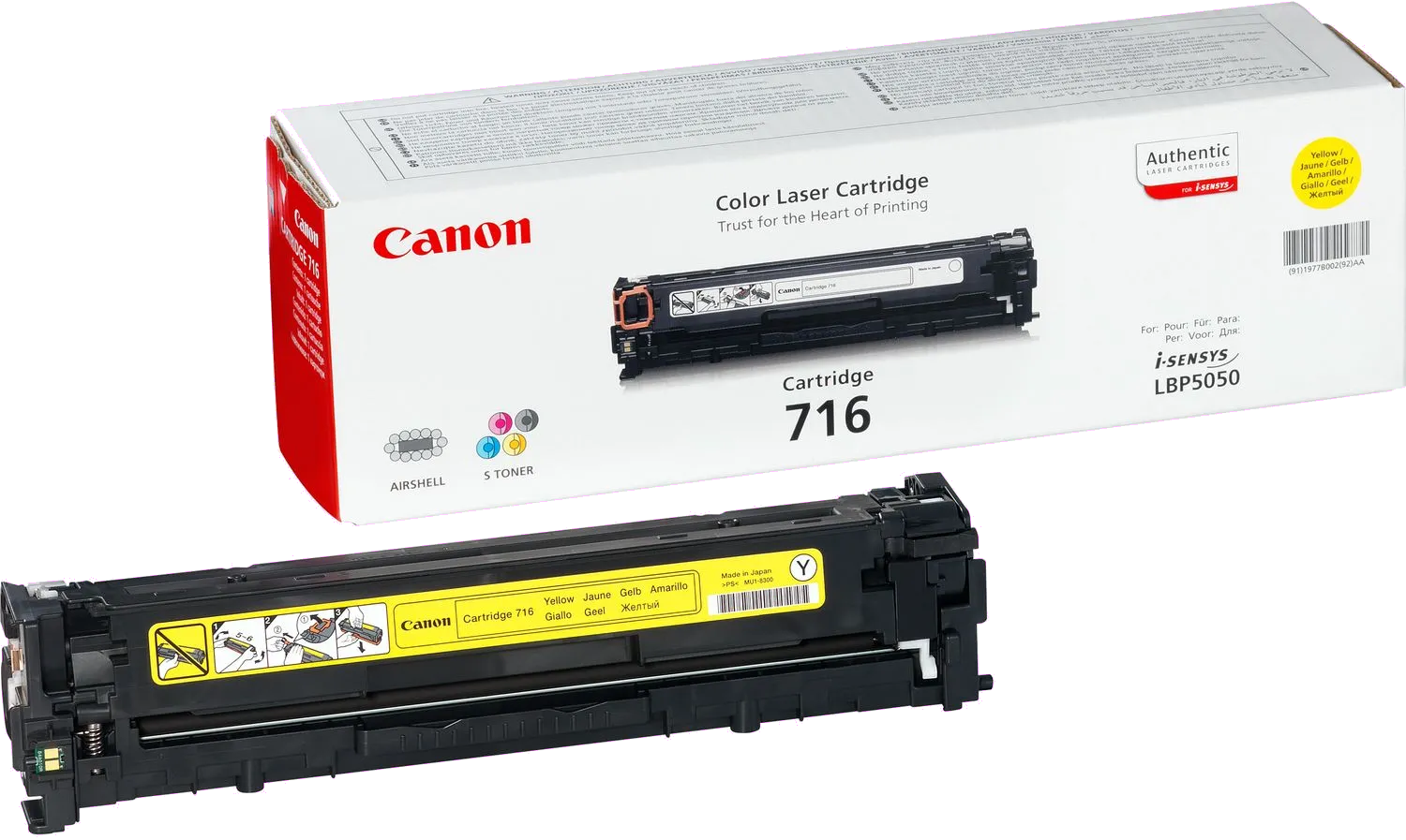 Canon 1977B002 CRG716Y Cartus toner yellow pt. LBP5050,i-SensysMF8050, 1.5 K, 4960999610863