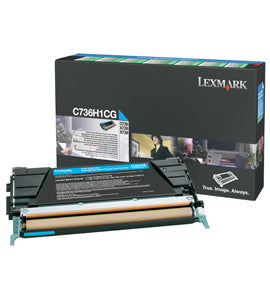 Lexmark C736H1CG Cartus toner Cyan, ORIGINAL, Return Program, High Capacity, 10K, 734646047647 734646148795