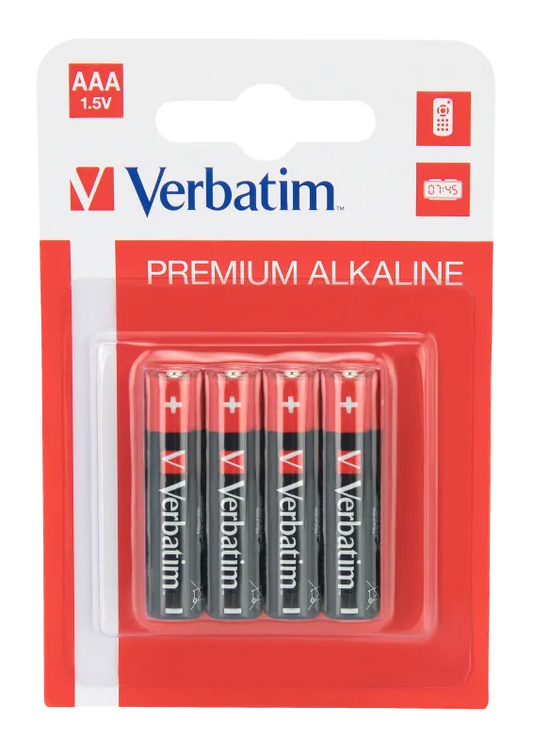 Verbatim 49920 Baterii alcaline AAA, set 4 buc, 023942499206