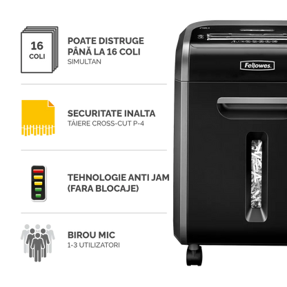 Fellowes 4679004 Powershred 79Ci distrugator documente in particule 14 coli, P-4, 50043859629027