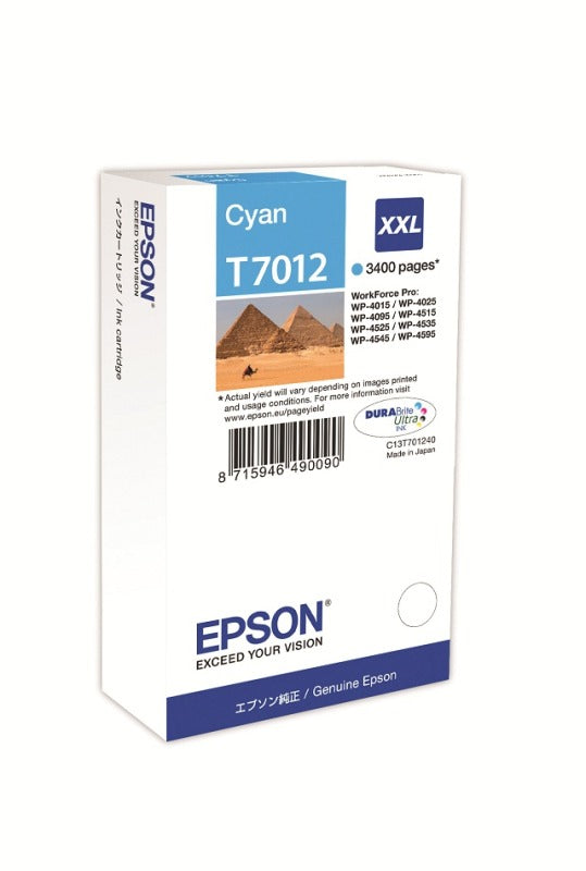 Epson C13T70124010 Cartus cerneala Cyan XXL pt seriile WFP 4000/ 4500, 3400 pagini, 8715946490090