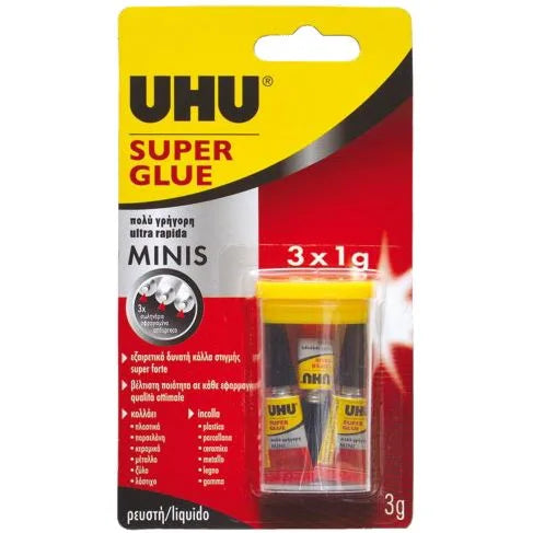 UHU 771008 UHU Adeziv instant super glue set 3x1g pentru reparatii mici 4026700454154