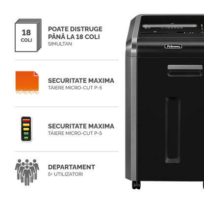 Fellowes 4620101 Powershred 225Mi distrugator documente, taiere in microparticule, 16 coli, 43859642724