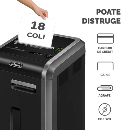 Fellowes 4620101 Powershred 225Mi distrugator documente, taiere in microparticule, 16 coli, 43859642724