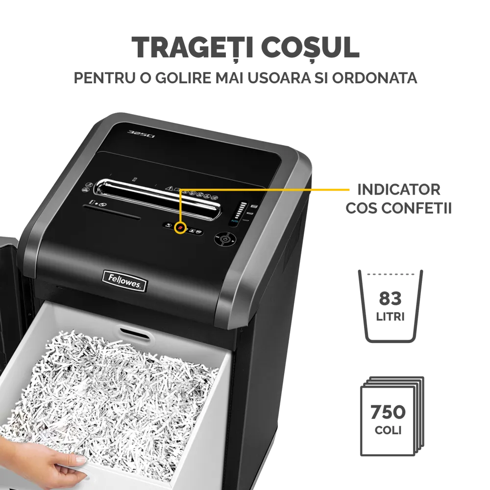 Fellowes 4632001 Powershred 325Ci Distrugator de documente in particule 22-24 coli, 50043859643702 043859643707