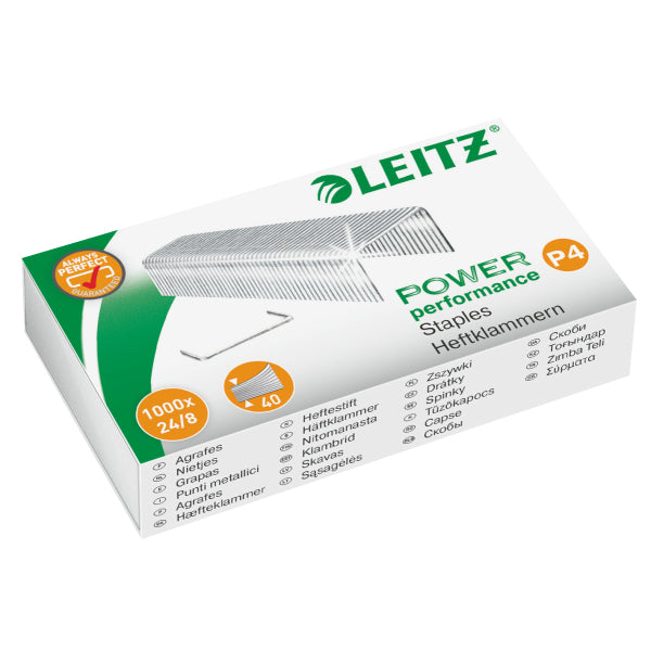 Leitz 55710000 Capse nr. 24/8, premium, otel rezistent, 1000/cutie, 40 coli