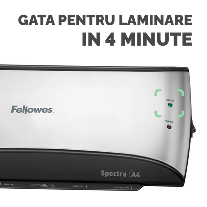 Fellowes 5737801 Spectra laminator A4, maxim 125 microni, viteza laminare 300mm/min, 043859680214