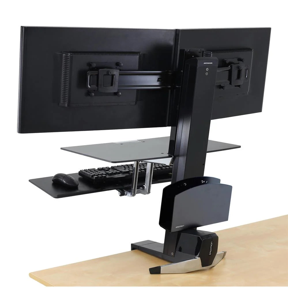 Ergotron 33-349-200 WorkFit-S, Dual Monitor with Worksurface+, 698833022186 69883302186