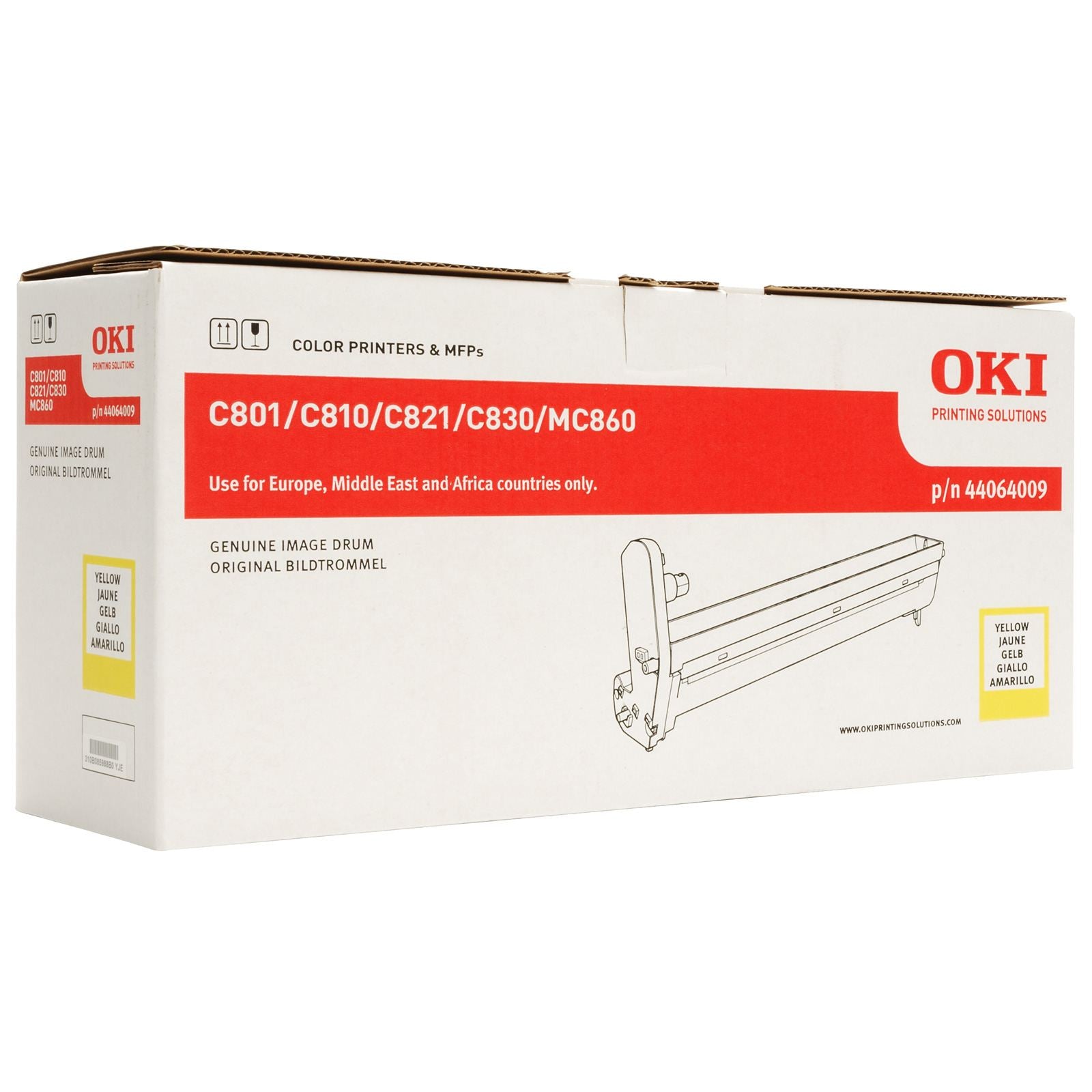 Oki 44064009 Cilindru yellow original OKI seria C810/C830/MC851, 5031713043294