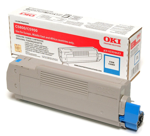 Oki 43324423 Toner original Cyan pt OKI C5800, C5900, C5550 M, 5031713031253