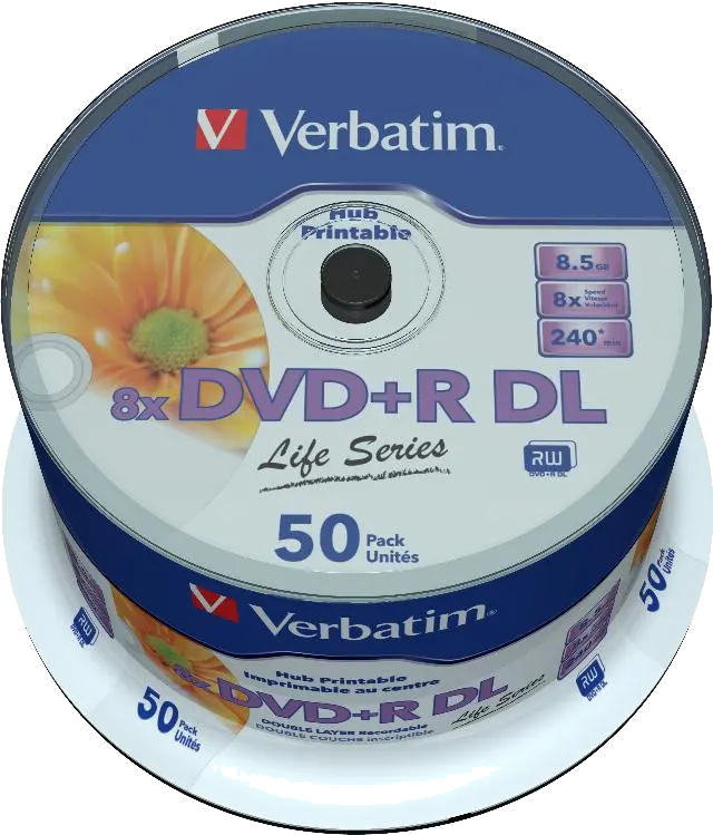 Verbatim 97693 Set 50 buc, DVD+R Double Layer 8X 8.5GB Matt Silver Printabl, 02394297693 023942976936