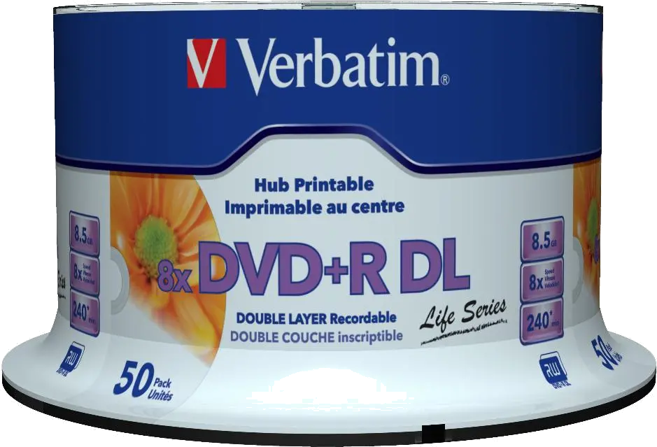 Verbatim 97693 Set 50 buc, DVD+R Double Layer 8X 8.5GB Matt Silver Printabl, 02394297693 023942976936