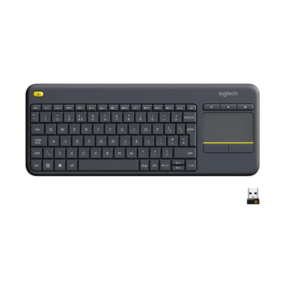 Logitech 920-007145 Logitech K400 Plus Tastatura Wireless cu touch pad inclus US International layout, Black 5099206059429