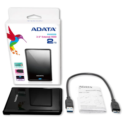 ADATA AHV620S-1TU31-CBK HV620S HDD portabil 1TB 2.5inch USB 3.1 Negru slim, 4713435797525 4713218461100