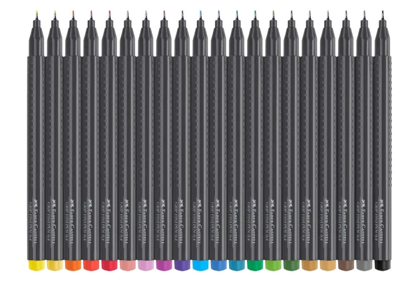 Faber-Castell 151620 Set 20 linere Grip 0.4mm forma ergonomica triunghi, 4005401516200