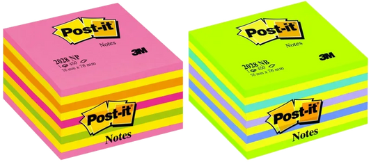 3M NOT072 Post-it NEON cub notes adeziv 76x76mm, 450 file/set mix culori neon, 401895872815 4001895871368 4001895872815