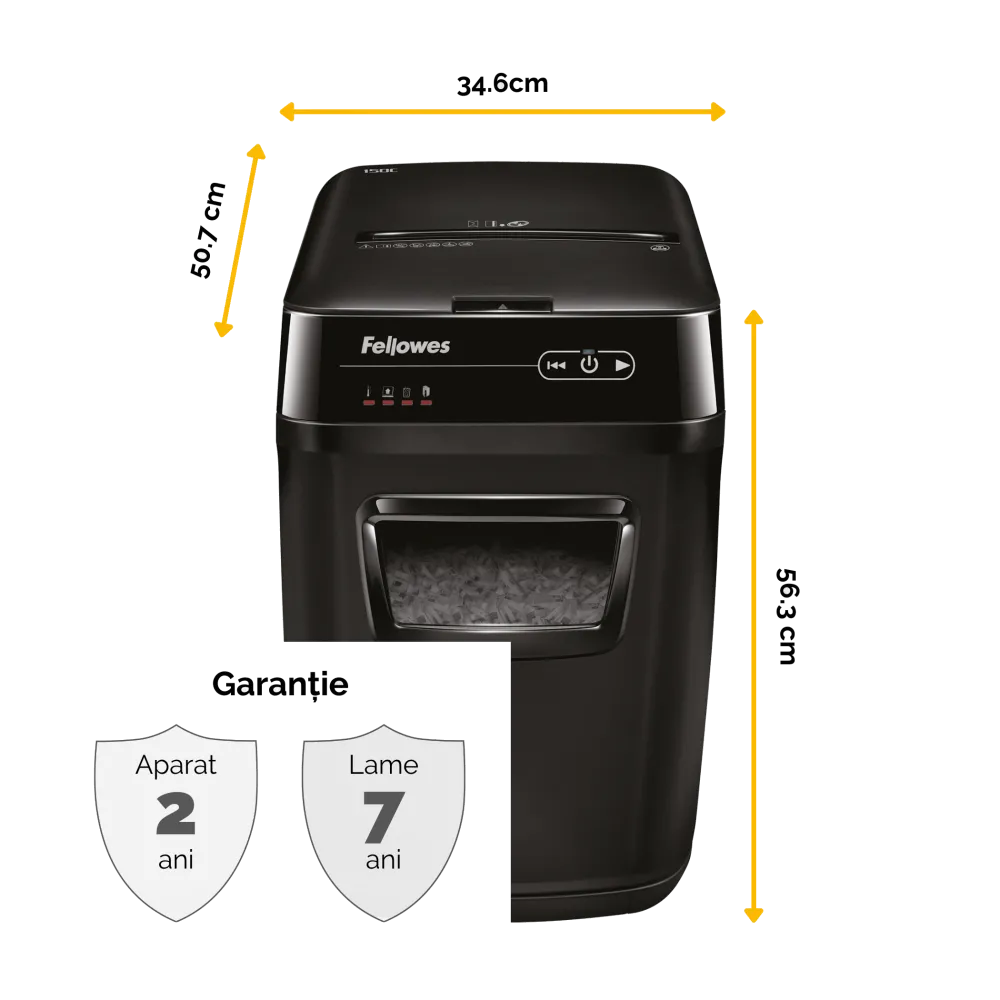 Fellowes 4656301 Automax 200M Micro-Cut, distrugator documente cu ADF, maxim 200 coli, 43859726622 10043859726629