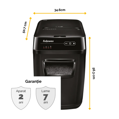 Fellowes 4656301 Automax 200M Micro-Cut, distrugator documente cu ADF, maxim 200 coli, 43859726622 10043859726629