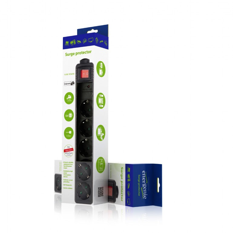 Gembird SPG5-C-10 Cablu prelungitor cu 5 prize 3m protectie, 8716309065504