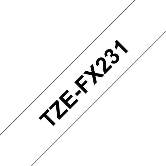 Brother TZEFX231 Brother Banda laminata flexibila TZe-FX231 12mm negru pe alb 4977766691741