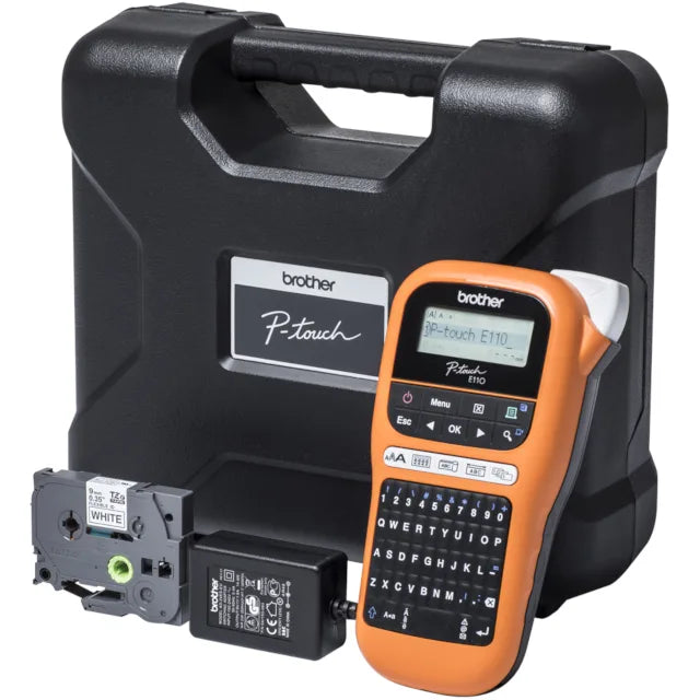 Brother PTE110VPYJ1 Brother Aparat etichetat handheld PT-E110VP LCD iluminat 20 mm/s benzi TZe 3.5-12mm 4977766774918